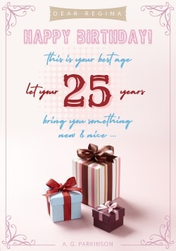 Jubilee & Anniversary greeting card 2021 (with editable text and animation) colorful gifts, Happy Birthday inscription, number of years - Image