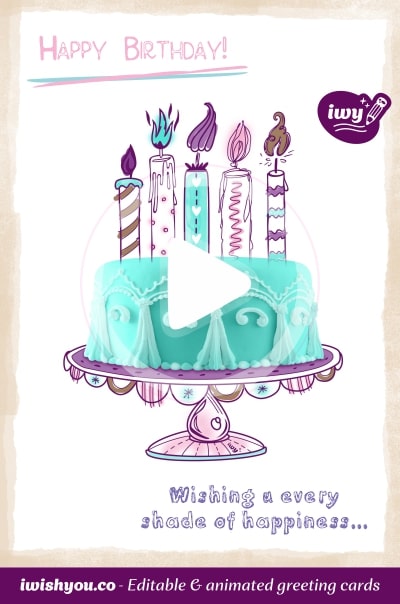Custom 🔥 Stylish Birthday Card 2021 with Sleek Drawn Cake